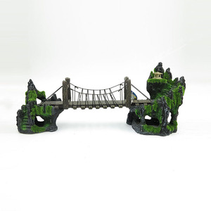 <span class=keywords><strong>Puente</strong></span> de resina decoraciones de acuario para pecera, adorno de acuario cuevas acuáticas ocultar cabaña - Product Image 2