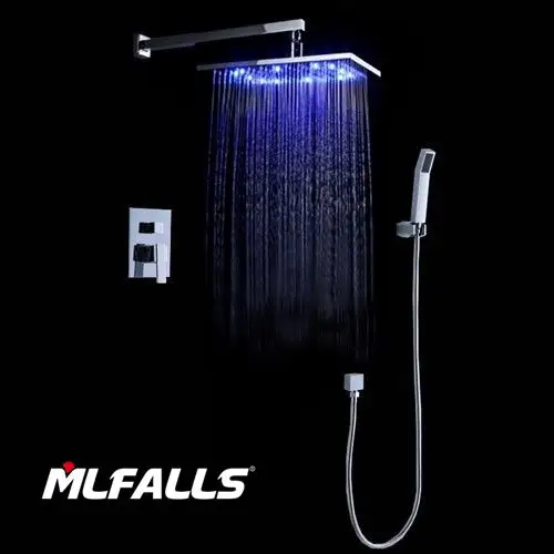 Mlfalls modern led shower head new brass bathroom with hand shower faucet