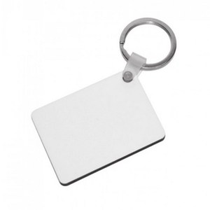 High Quality Customized Blank Sublimation Rectangle White Gloss Eco-Friendly Photo Wood MDF Metal & Plastic Compatible Keychain