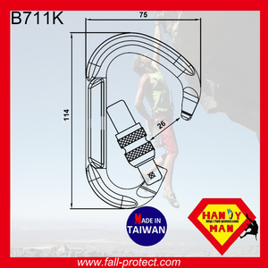 Aluminum HMS Type Screw Gate Mountain Climbing Carabiner - Product Image 2