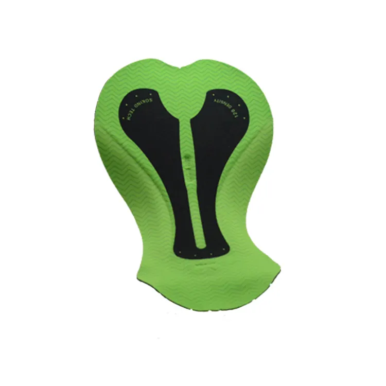 Coolmax XXL 3D Green Cycling Pad Chamois Unisex Almohadilla de espuma de alta densidad para XL Cycle Shorts Transpirable con nombre de equipo personalizado