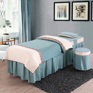 Hiện đại 1800t màu rắn ghế massage thiết lập với Polyester đầy gối và bộ đồ giường chải phong cách - Product Image 3