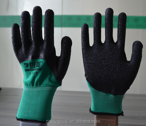 Palma De Látex Recubiertas de Goma negro Cadena De Punto Guantes de Nylon - Product Image 3
