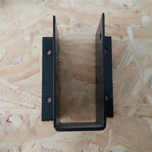 Single Joist Hanger <strong>Bracket</strong> <strong>Black</strong> Painted Made of Galvanized Steel for Wooden Connectors Used in Construction - Product Image 2