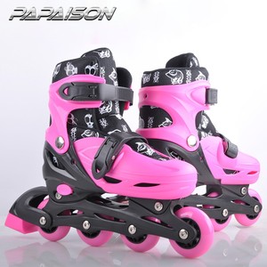 Có thể điều chỉnh PVC bánh xe <span class=keywords><strong>Inline</strong></span> Giày trượt con lăn cho người mới bắt đầu màu xanh lá cây màu hồng màu đỏ trẻ em của nhấp nháy Giày Skate - Product Image 1