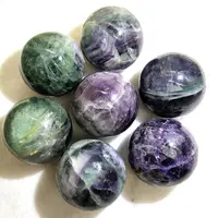 Natural Rock Polished Small Rainbow Fluorite Crystal Ball Rainbow Fluorite Crystal Spheres