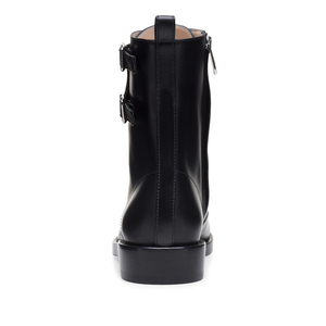 Femminile <span class=keywords><strong>Tacco</strong></span> di Spessore <span class=keywords><strong>Stivaletti</strong></span> Alla Caviglia Delle Signore di Blocco Scarpe <span class=keywords><strong>Tacco</strong></span> 2018 Breve Botas Lace Up Stivali Da Moto Stivali Da Combattimento Nera per delle donne - Product Image 4