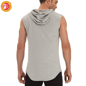 camisa camiseta con <span class=keywords><strong>capucha</strong></span> en blanco al por mayor en blanco para hombre Camiseta simple <span class=keywords><strong>Sudadera</strong></span> con <span class=keywords><strong>capucha</strong></span> <span class=keywords><strong>sin</strong></span> mangas - Product Image 4