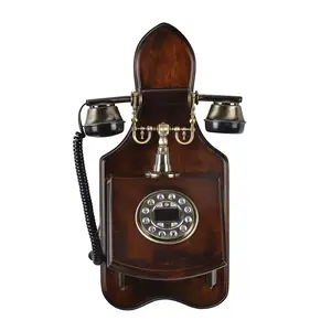 Antique Wood Wall-Mounted Telephone Corded Home Decor; for Hotels Wholesale Available