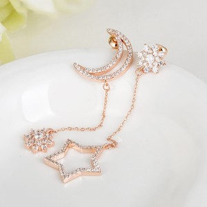 Teemi al por mayor de cobre amarillo de la joyería mujeres Pendientes baratos más nuevos Único del Zircon Elemento <span class=keywords><strong>Luna</strong></span> y estrel - Product Image 6