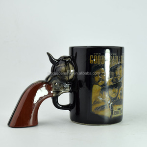 Venta al por mayor occidental diseño <span class=keywords><strong>personalizado</strong></span> <span class=keywords><strong>taza</strong></span> de café <span class=keywords><strong>con</strong></span> mango de la pistola - Product Image 3