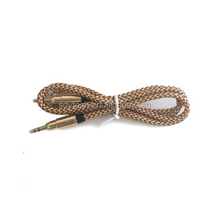 Al por mayor 3.5mm trenzado <span class=keywords><strong>audio</strong></span> estéreo <span class=keywords><strong>auxiliar</strong></span> cable - Product Image 3