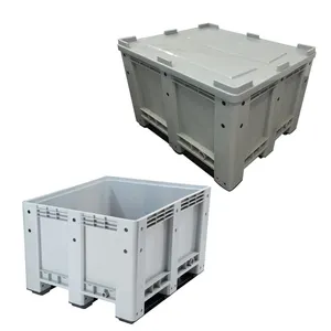 600L heavy duty hdpe solid logistic storage nally mega plastic pallet bin with lid