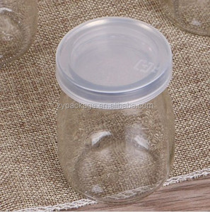 Bouteille en verre à lait transparente de 250 ml, bouteille vide de yaourt de 8 oz avec couvercle en plastique, vente en gros - Product Image 6