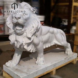 Venta caliente decoración de jardín mármol <span class=keywords><strong>italiano</strong></span> de animales león de piedra escultura estatua - Product Image 1
