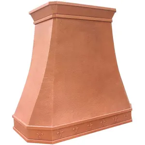 Campana de ventilación de chimenea, extractor de cobre martillado artesanal personalizado para cocina, absorbe el humo