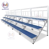 Escaliers mobiles réglables en aluminium, plate-forme de chorale, aire de chorale pliante