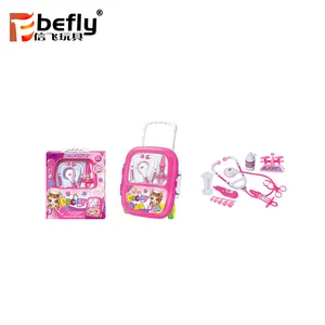 Розовая пластиковая игрушечная медицинская тележка для девочек