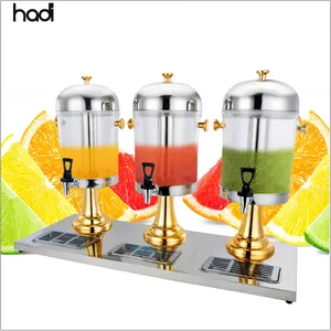 Hadi restaurant ausrüstung bankett buffet tisch dekoration 24L zitrone saft dispenser gold triple getränke dispenser saft