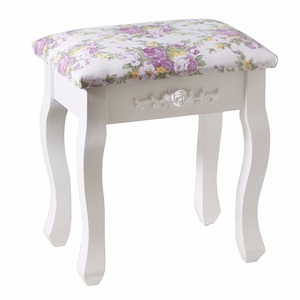 Tabouret <span class=keywords><strong>de</strong></span> coiffeuse blanc Flora avec coussin rembourré, chaise <span class=keywords><strong>de</strong></span> <span class=keywords><strong>piano</strong></span> vintage, siège <span class=keywords><strong>de</strong></span> maquillage rembourré - Product Image 4