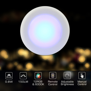 LED RGB Color Cabinet <strong>Wireless</strong> <strong>Lights</strong> Battery Operated Puck <strong>Light</strong> with Remote Control - Product Image 3