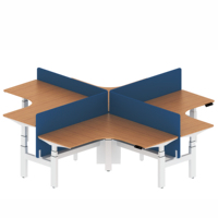Table de bureau électrique réglable en hauteur, moderne et élégante, pour quatre personnes, en métal, avec garantie de 3 à 5 ans