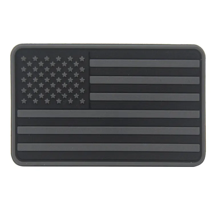 Patch Logo Karet Tanpa Biaya Cetakan Bendera Amerika USA PVC Kustom
