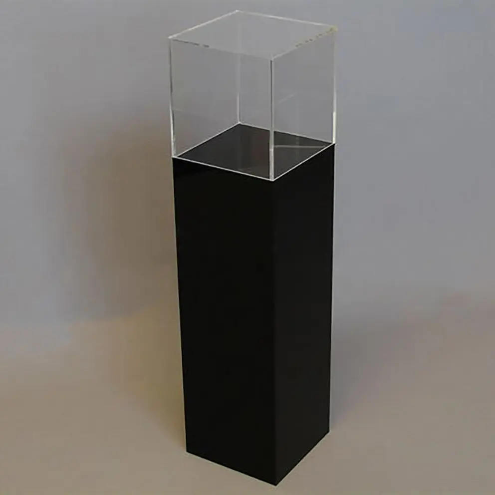 Black Acrylic Display Pedestal Plinth with Display Case