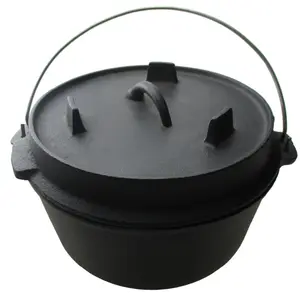 Camp Chef Pre-Seasoned Deluxe 10 "Cast Iron Dutch OvenとLid