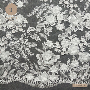 Nặng Đính Cườm Vải Ren Tulle Pháp Guipure Ren Elegent Ren Đám Cưới - Product Image 2