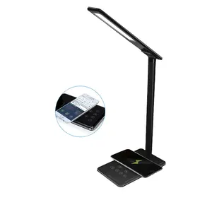 Lampe de bureau led à intensité réglable, avec chargeur sans fil qi, nouveau produit, 2018