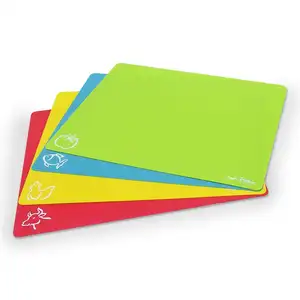 เขียงพลาสติกหนาพิเศษ4ชิ้นสำหรับใช้ในครัวแบบมัลติฟังก์ชันหลากสี - Product Image 1