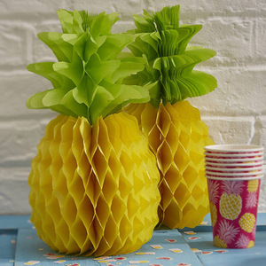 Boule <span class=keywords><strong>en</strong></span> papier nid d'abeille décorative <span class=keywords><strong>en</strong></span> forme d'ananas au design frais et artistique - Product Image 2