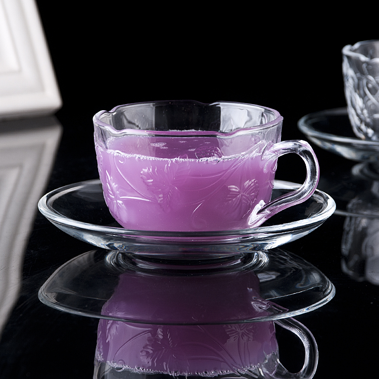 glass coffee set glass cup and saucer