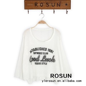 moda ropa de invierno que coincida con todo el cuello redondo grande sueltas tipo suéter de lana de diseño para la niña - Product Image 1