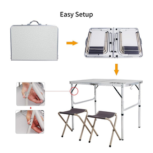 <span class=keywords><strong>Table</strong></span> de <span class=keywords><strong>pique</strong></span>-<span class=keywords><strong>nique</strong></span> pliable en MDF avec 2 chaises, portable pour l'extérieur - Product Image 4