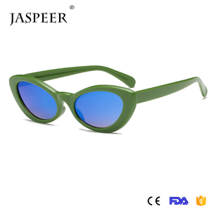 Jaspeer espejo <span class=keywords><strong>verde</strong></span> pequeño uv400 gafas de sol ojo de gato colorido sol grises 2018 - Product Image 2