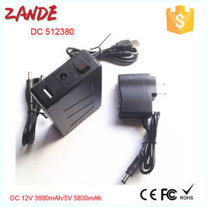 Hoge Capaciteit Oplaadbare Batterij 12V 3800Mah/5V 5800Mah <span class=keywords><strong>2</strong></span> In 1 Li-Ion Batterij Voor Cctv security Camera - Product Image 2