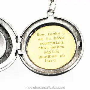 Women's Locket Friendship Jewelry winnie the Pooh Quote How lucky I am to have something that makes saying goodbye so hard