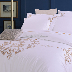 Bordado de lujo 100% algodón Satén de cama de hotel de conjuntos - Product Image 2