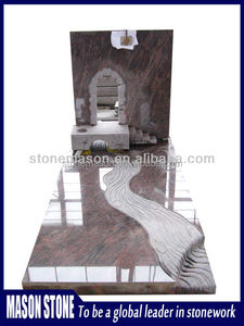 Mason moderno rosso granito lapide svelando biglietti d'invito per il belgio - Product Image 1
