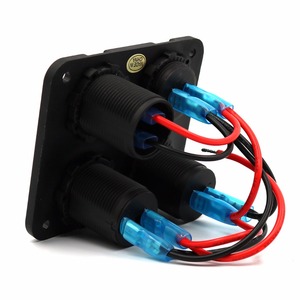 DS 12 V Coche/Marin Toma <span class=keywords><strong>Del</strong></span> Encendedor + de Doble <span class=keywords><strong>Puerto</strong></span> USB Adaptador de Cargador + Voltímetro + estrella interruptor - Product Image 3