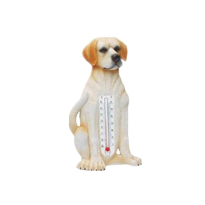 Polyresin 보스턴 테리어 개 동상 수지 야외 온도계 장식 - Product Image 3
