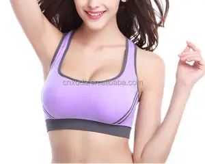 Aliexpress-Sujetador deportivo de LICRA para mujer, ropa deportiva transpirable para correr, chaleco sin costuras con acolchado