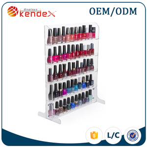 Merveilleux design acrylique de support de plancher d'affichage de vernis à ongles 5 niveaux acrylique présentoir de vernis à ongles pour BPR - Product Image 1