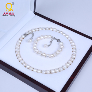 Venta caliente mejor calidad grande de agua dulce perla joyería nupcial conjunto de joyas de perlas - Product Image 1