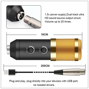 Microphone USB à condensateur BM 900, cardioïde, <span class=keywords><strong>en</strong></span> métal, pour studio, avec support de microphone de bureau, trépied pour ordinateur, karaoké, PC sans fil, version améliorée du BM 800 - Product Image 5