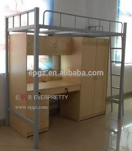 EVERPRETTY-litera individual de madera y acero para dormitorio, mueble escolar, cama de Loft <span class=keywords><strong>con</strong></span> ordenador, armario de <span class=keywords><strong>escritorio</strong></span>, estantería <span class=keywords><strong>debajo</strong></span> - Product Image 2