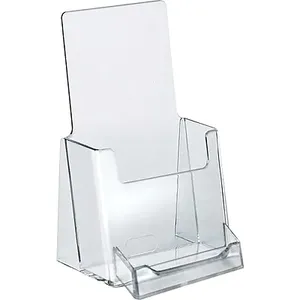 Custom Clear Acrylic Greeting Card Display Rack Plexiglass Lucite Tabletop Brochure Display Holder