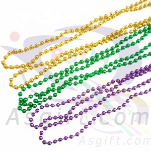 Decorazioni per feste con perline da festa forniture per feste da 6*8mm ovali Mardi Gras con collana di perline forniture per feste - Product Image 3